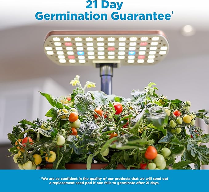 AeroGarden Harvest Lite in Mocha Soil-Free Indoor Hydroponic Garden with LED Grow Light for Year-Round Gardening of up to 6 Herbs and Vegetables