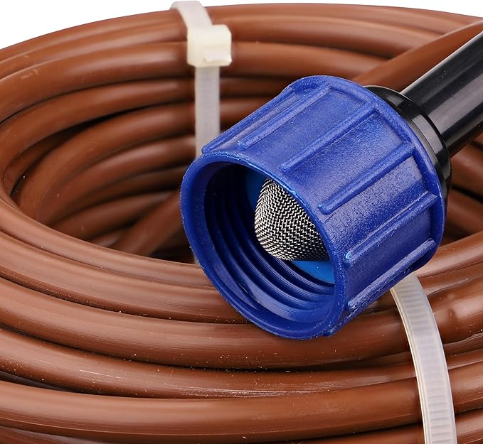 Raindrip R567DT Drip Irrigation Watering Kit for Vegetable Gardens Includes 50 feet of 1/4-Inch Dripline 3/4-Inch FHT Adapter 10 Hold-Down Stakes 1 End Plug