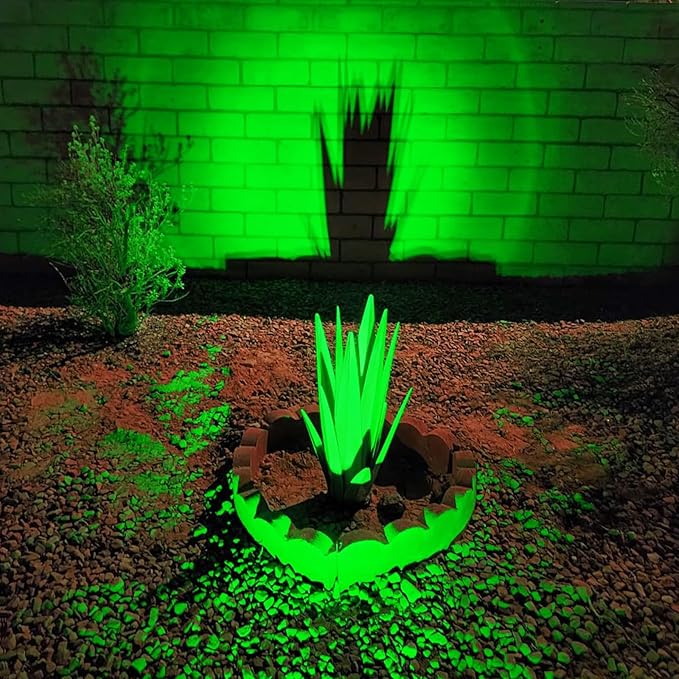 T-SUNUS Solar Landscape Spotlights Solar Powered Spot Wall Light 2 Modes IP65 Waterproof Outdoor Solar Landscaping Lights for Yard Garden Garage 2 Pack Blue&ampGreen