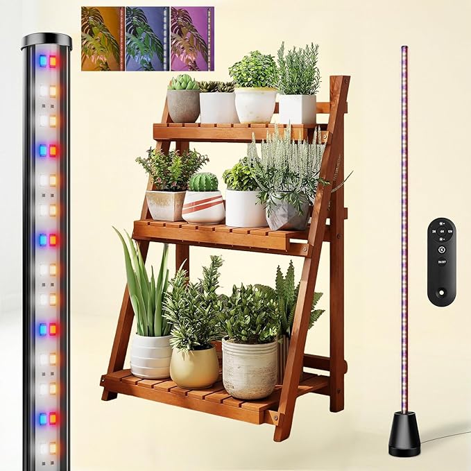 Grow Lights for Indoor Plants with Timer Full Spectrum Grow Lights with 192 LEDs Vertical Plant Light Standing Plant Lamp 60 5 Level Dimmable