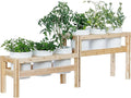 Greenes Fence Two-Tiers Six Bucket Elevated Cedar Wood Garden Frame 84 in. x 16 in. x 30 in. - Made in USA with North American Cedar