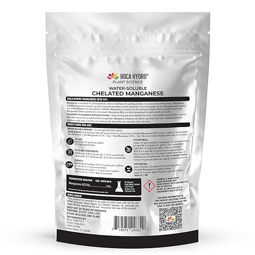 Chelated Manganese EDTA 14% Water Soluble Plant Food for All Plants Vegetables Flowers and Trees. (1 Lb)