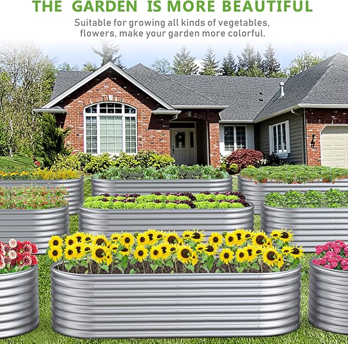 FRIZIONE 6x3x2FT Raised Garden Bed for Vegetables Outdoor Garden Raised Planter Box Backyard Patio Planter Raised Beds for Flowers Herbs Fruits