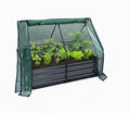 Relaxdays Raised Bed with Greenhouse for Flowers Plants and Vegetables H x W x D: 92 x 125 x 95 cm Garden Plant Bed Anthracite