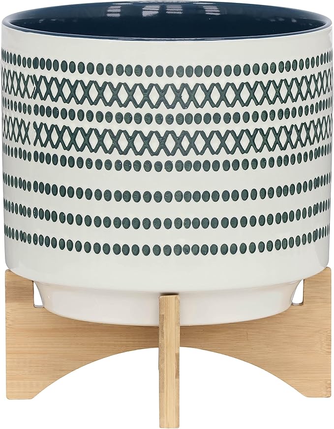 Generic 10 Planter ON STANDW DOTS Blue