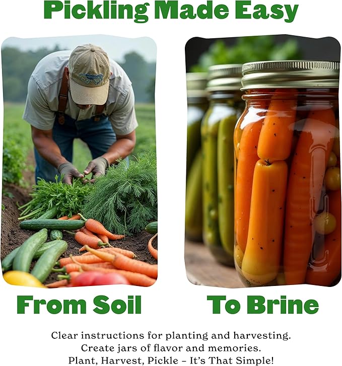 Epic Gardening Pickling Garden Seed Kit - 7 Non-GMO Varieties for Pickling Includes Beets Cucumbers Dill Jalapeños &amp More Easy-to-Grow Seeds in Eco-Friendly Packaging Perfect for Beginners