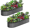 6x3x1FT Galvanized Raised Garden Beds Large Raised Beds for Gardening Above Ground Garden Bed Outdoor Metal Planter Boxes Outdoor for Vegetables Flowers Fruits Dark Grey 2 Pcs