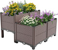 Donext Large Raised Garden Beds Outdoor Polypropylene Planter Boxes with Drainage Weather Resistant Garden Box for Vegetables Flowers 440LB Capacity(31.5x31.5x19.6in)
