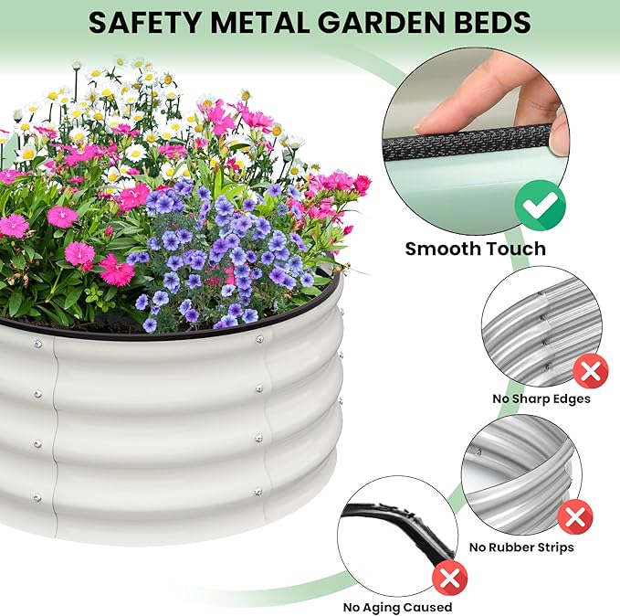 PeakPursuit Raised Garden Bed 2x2x1 FT Metal Raised Garden Beds Outdoor Rectangular Planter Box for Planting Plants Vegetables and Flower