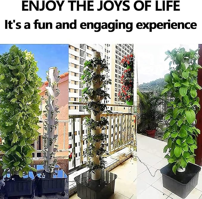 Hydroponic Tower - Hydroponic Cultivation for Herbs Fruits and Indoor Vegetables - Airline Tower with Moisturizer Timer Adapter