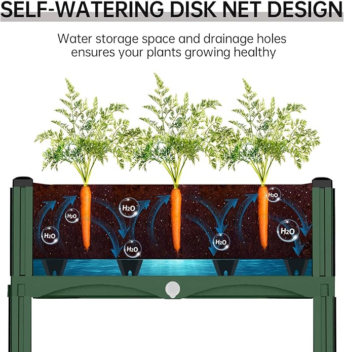 Planter Box Raised Garden Bed with Reinforced Support Rods Drainage Grid Multi-Combination Options for Vegetables Flowers and Herbs Ideal for Balcony and Patio Gardening