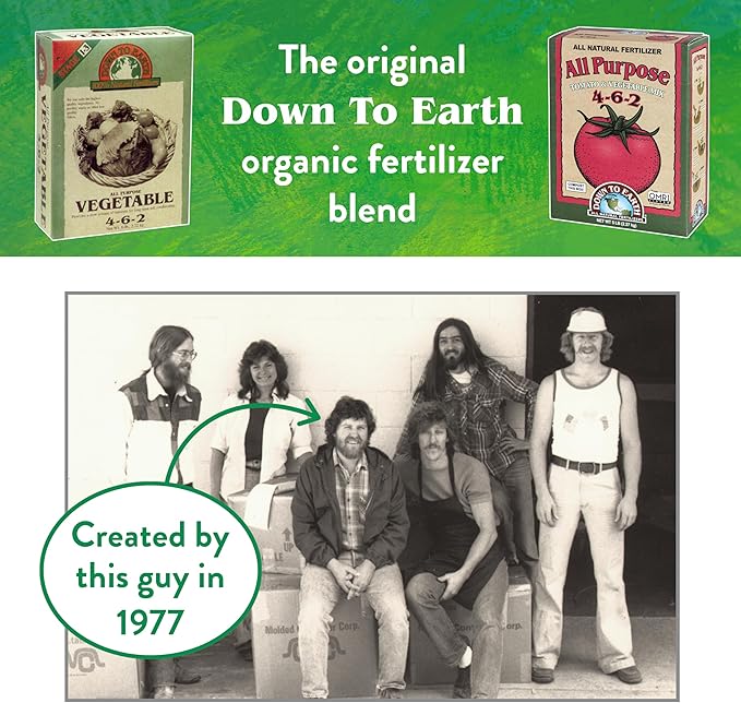 Down To Earth All Natural Fertilizers Organic All Purpose Tomato &amp Vegetable Mix - Plant Food for Tomatoes Peppers Herbs and Flowers 4-6-2 25 lb