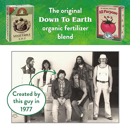Down To Earth All Natural Fertilizers Organic All Purpose Tomato &amp Vegetable Mix - Plant Food for Tomatoes Peppers Herbs and Flowers 4-6-2 5 lb