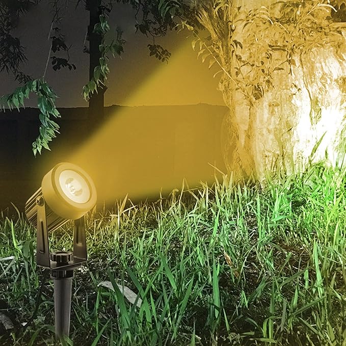 Outdoor Solar Spot Light IP65 Waterproof Solar Spot Lights 270° Adjustable Bright Landscape Light Auto On/Off Solar Lights Landscape Lighting for Garden TreeYardPathway A Warm Light