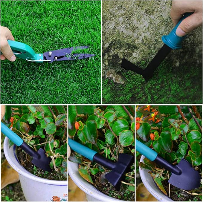 Garden Tools Set10 Piece Gardening and Planting Kit with Carrying CaseSucculent Tools Set Planting Tools Kit Including Shovel Rake Fork Weeder TrimmerGardening Gift Set for Gardener Women Men