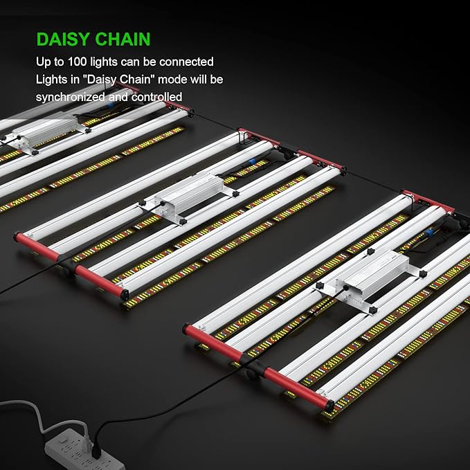 AGLEX 420W Full Spectrum LED Grow Light with UV &amp IR 1360 LEDs Dimmable Daisy Chain High PPFD Bar Style 4x5 ft Coverage Foldable for Indoor Plant Growing Commercial Seeding Veg Flower - M400