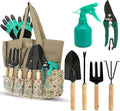 Scuddles All-in-One Gardening Tool Set with Large Storage Tote – Durable Rust-Resistant Hand Tools with Ergonomic Grip for Digging Weeding &amp Planting – Ideal Garden Gift for Women Men &amp Beg