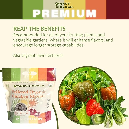 Premium Manure – 5lb Pelleted Organic Chicken Manure Fertilizer with Natural Performance Enhancers | All-Natural Plant Food Ideal for Vegetables Gardening &amp Farming USDA