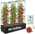 3-Pack Tomato Cage with 86 Gallon Raised Garden Bed - Anti Collapse Steel Core Plant Support System for Climbing Vegetables Plants Flowers 41 Adjustable Vertical Tomato Trellis for Garden Balcony