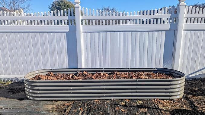 A ANLEOLIFE 3 Pcs 12X3X1.5 ft Oval Extra Large Galvanized Raised Garden Beds Outdoor for Planting Vegetables Flowers Herb Quartz Grey