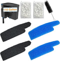 9 PCS Aquarium Media Kit Compatible with Seachem Tidal 110 Gallon (400 Liters) Fish Tank Filter Including 2 Ceramic Rings 2 Blue Foam Filters 2 Carbon Sponge Filters 1 Brush and 2 Mesh Bags