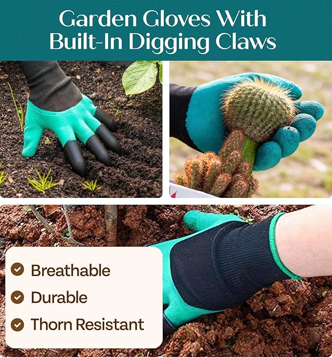 GROWIT Heavy Duty Gardening Tools - Gardening Gifts for Women Men Mom Dad - Durable Ergonomic Garden Tools Set