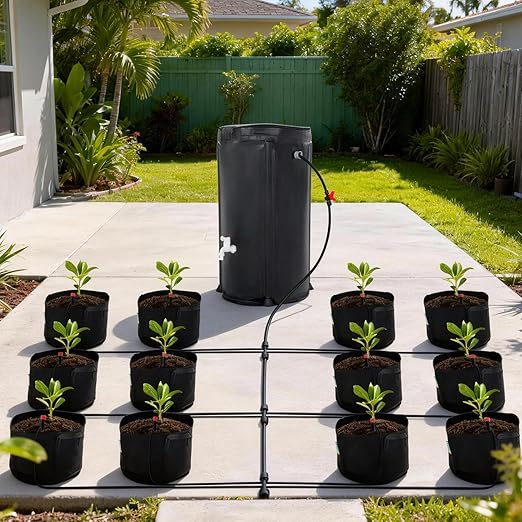 Self Watering System Kits for Plants with 13 Gallon Bucket and 25W Water Pump Automatic Watering System for Indoor and Outdoor for Grow Tent Greenhouse Lawn