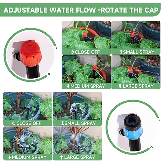 240FT Drip Irrigation System Kit Automatic Garden Watering System for Plant Greenhouse Yard Lawn with 1/2 inch 1/4 inch Irrigation Tubing Hose and Accessories