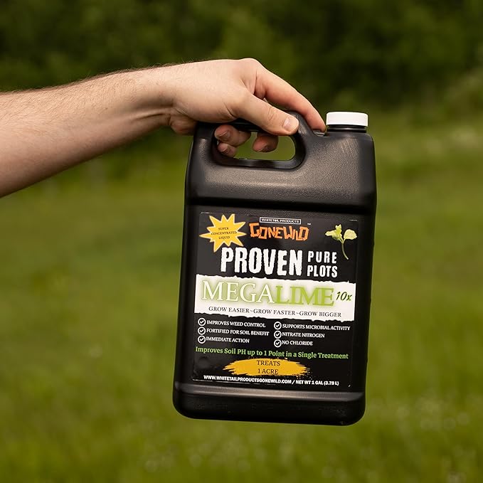 Mega Lime 10X Food Plot Liquid Soil Conditioner/Fertilizer Treats 1 Acre 1 Gallon Jug Made in Wisconsin G6619