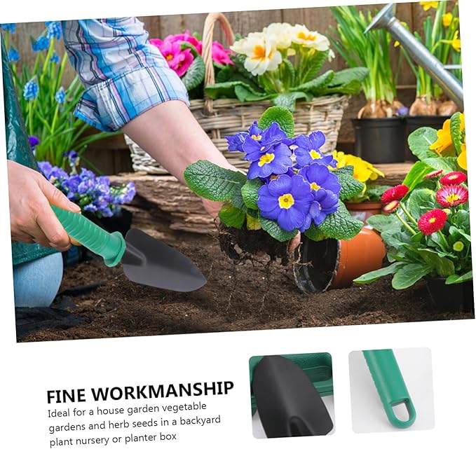 HEMOTON Garden Tool Set 10-Piece Kit with Case Hand Rake Shovel Hoe Weeder Pruning Shears Sprayer for All Ages