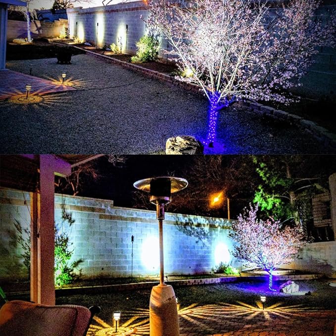 Youngine 12V Outdoor LED Lawn Light Lamps Landscape Spotlight 5W COB Garden Patio Wall Yard Path Decorative Lighting with Spiked Stand Pack of 2 (Cool White)NO Plug