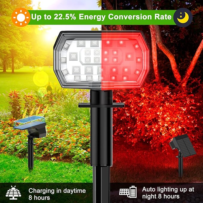 Color Changing Solar Spot Lights Outdoor 8 Pack&amp Solar Spot Lights Outdoor 8 Pack 57 LED Cool White