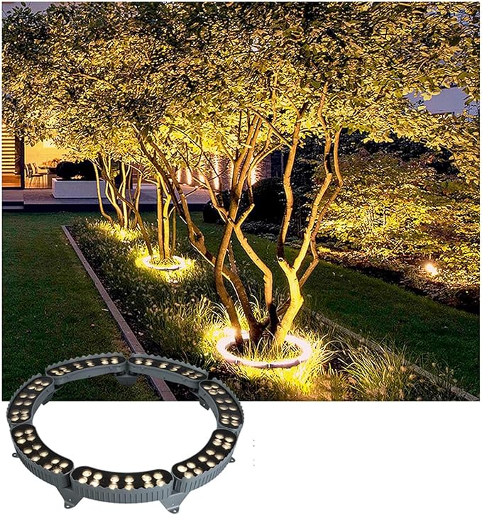 Tree Hugging Lights - Tree Surrounding Lights AC220V LED Ring Tree Spotlights IP65 Waterproof Outdoor Waterproof Pillar Lights Garden Courtyard Colored Landscape Lamp(A-Warm White5PCS(60W))