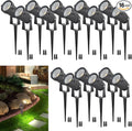 12W Low Voltage Landscape Lights LED Landscape Lighting with Connectors and Spike Stand 12V 24V Outdoor Spotlights Yard Garden Pathway Lights 1200LM Waterproof Warm White Light (16Pack)