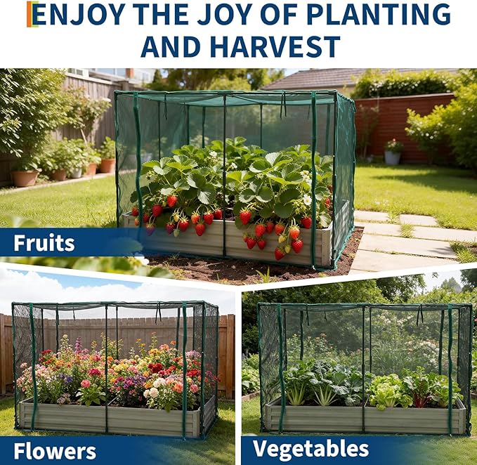 Galvanized Raised Garden Bed with Cover and Shade Cloth Kit Open Base Design Outdoor Metal Planter Box for Growing Vegetables Vegetables8 x 4 x 1 ft