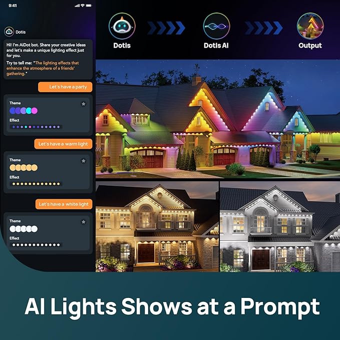 Linkind StarRay Solar Lights Outdoor Waterproof Dusk-to-Dawn Outdoor Solar Lights Permanent Outdoor Lights HP5 APP/Voice Control Landscape Lighting IP67 Outdoor Lights for Yard Garden