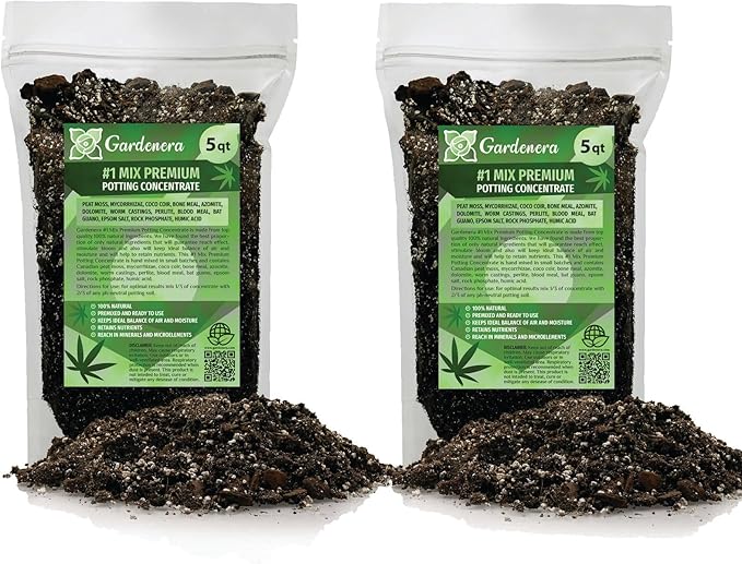 Gardenera Organic Autoflower Plants Potting Soil Mix - Perfect Balance of Nutrients Drainage and Aeration for Thriving Autoflower Plants- 10 Quart