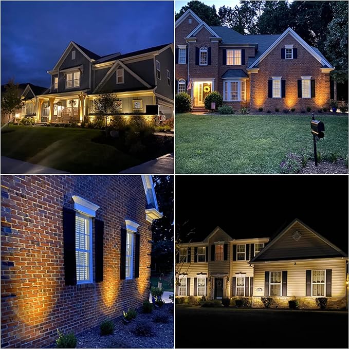 VENUS MANUFACTURING 2 Pack Low Voltage Wall Wash Lights 12V LED Landscape Lighting 18 Watt 600 Lumen Flag Light 2700K Warm White Metal Outdoor Spotlight Black Trees Light for Garden &amp Yard