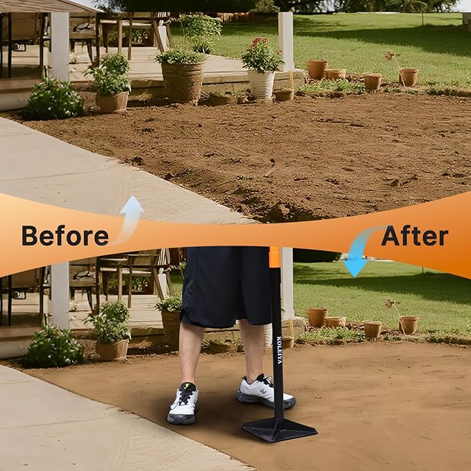 48 Inch Steel Hand Tamper Tool 8x8 Inch Heavy Duty Ground Tamper and Soil Compactor for Landscaping Yard Garden Pavers - Manual Tamping Tool for Dirt Leveling Soil Compaction