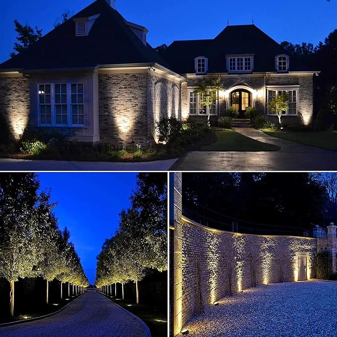 6Pcs Ground Led Landscape Lights - Recessed Floor Spotlights 7W Outdoor Anti-Glare Led Beam Spotlights Ip67 Waterproof Underground Buried Lamps for Driveways Steps L-White Light-7W ()