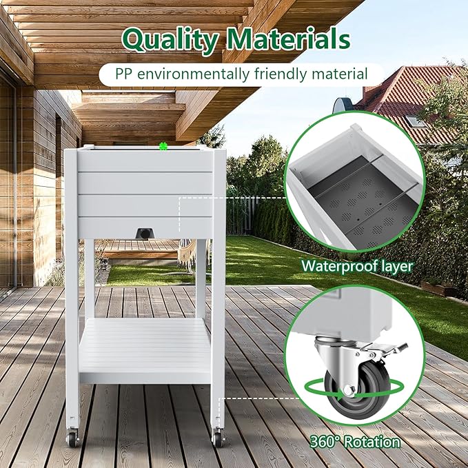 EFU Outdoor Garden Raised Bed Planter Box for Vegetables and Flowers (458B)
