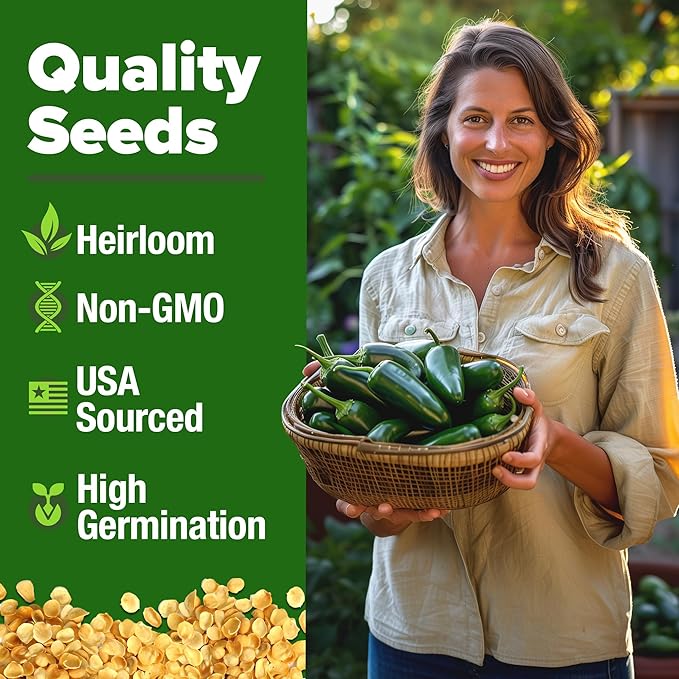 HOME GROWN 𝗨𝗦𝗔 𝗣𝗥𝗘𝗠𝗜𝗨𝗠 Jalapeno Pepper Seeds &amp Beefsteak Tomato 300 &amp Persian Cucumber 50 &amp Detroit Dark Red Beet - 500