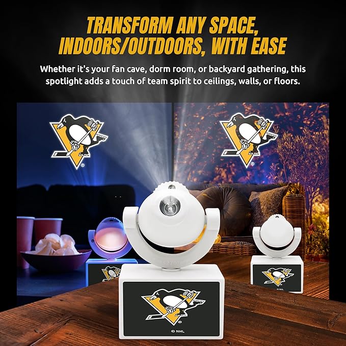 Sporticulture NHL American Hockey New York Rangers LED Mini Spotlight Projector – 6 Team Logos Portable &amp USB Rechargeable – for Game Day Parties Dorm Rooms &amp More (No Button Batteries Requi