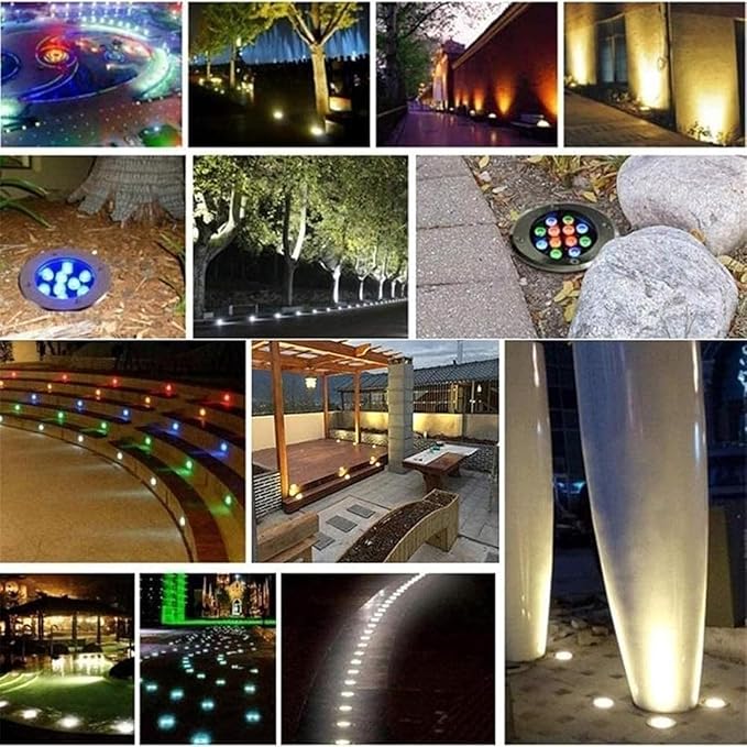 LED Outdoor Spotlight Floodlight AC85-265V Ground Landscape Lights IP67 Waterproof Garden Underground Lights for Pathway Patio Garden Lawn Lighting(White24W(85-265v))