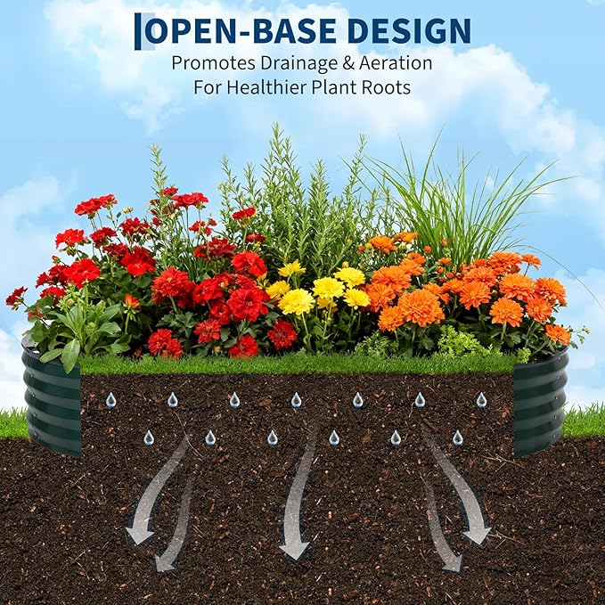 Galvanized Raised Garden Bed Kit w/Cover Ultimate Raised Beds Extra Deep Metal Planter Beds for Vegetables Outdoor Gardening with Reinforced Structure and Effortless Assembly