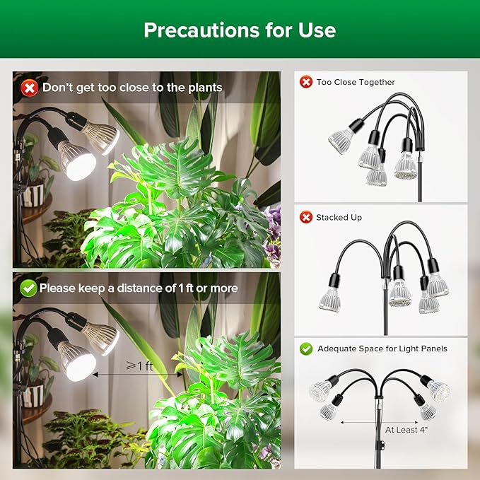 SANSI Upgraded 120W Grow Light with Adjustable Tripod Stand 5000K 660nm Full Spectrum 900W Equiv. LED Floor Plant Light for Indoor Plants Grow Lamp with Replaceable Bulbs for High PPFD Growing