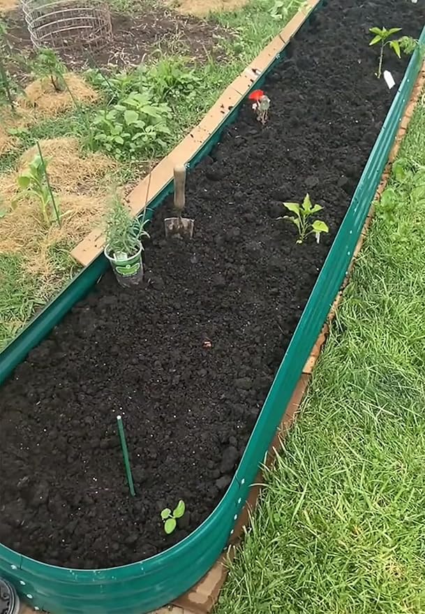 3 Pack 12x2x1FT Galvanized Raised Garden Bed Kit Oval Metal Ground Planter Box Outdoor Bottomless Planter Raised Beds for Vegetables Flowers Herbs Fruits Green