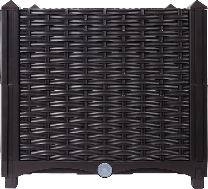 Deep Raised Garden Bed Plastic Planter Boxes for Easy Growing Vegetables Flowers &amp Herbs - Self Watering15.7 x 15.7 x 14.7