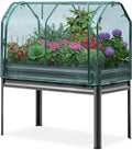 KING BIRD Large Raised Garden Bed with Netting Galvanized Elevated Planter Box with Legs 48×24×56 in for Backyard Patio Balcony 400lb Capacity Dark Grey