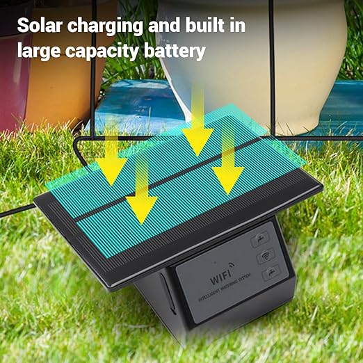 Solar Automatic Drip Irrigation Kit WiFi App Control Timing 2000mAh Battery Labor Saving Self Watering System for Plants Flowers